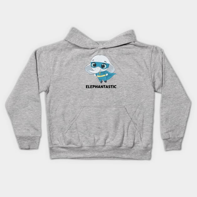 Elephantastic | Elephant Pun Kids Hoodie by Allthingspunny